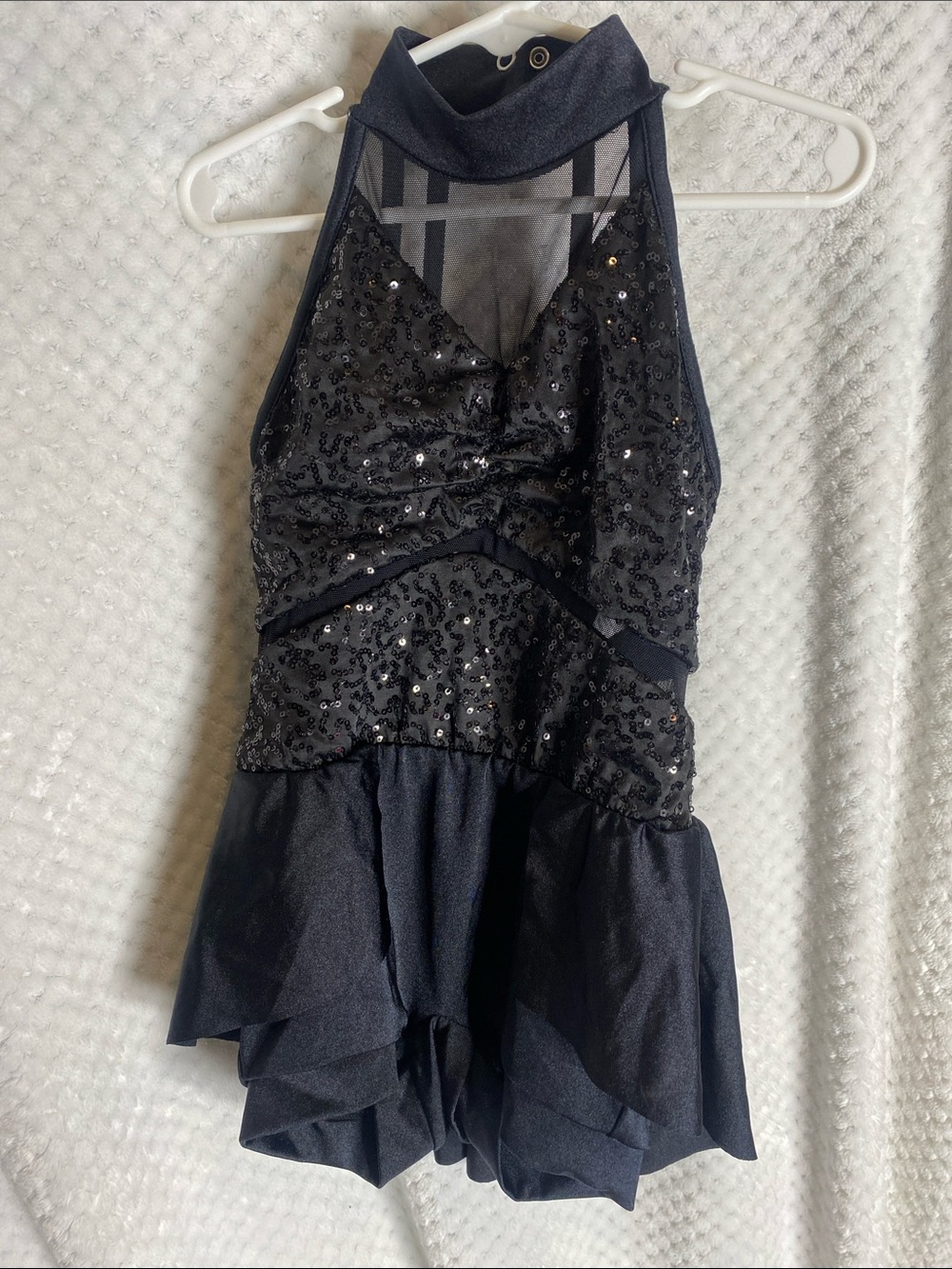 Weissman Black Sequin Halter Performance Dance Costume